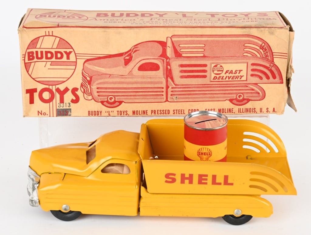 BUDDY L SHELL OIL FAST DELIVERY TRUCK w/ BOX (1 of 9)