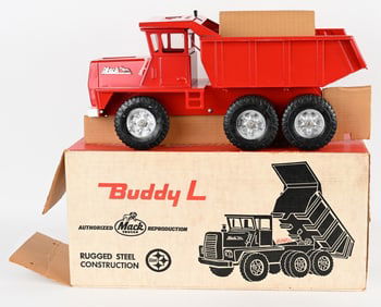 BUDDY L MACK HYDRAULIC DUMPER w/ BOX
