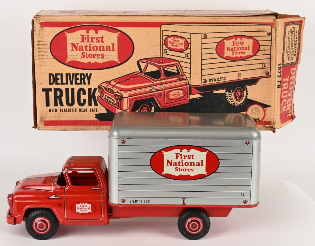 MARX FIRST NATIONAL STORE DELIVERY TRUCK w/ BOX (1 of 8)
