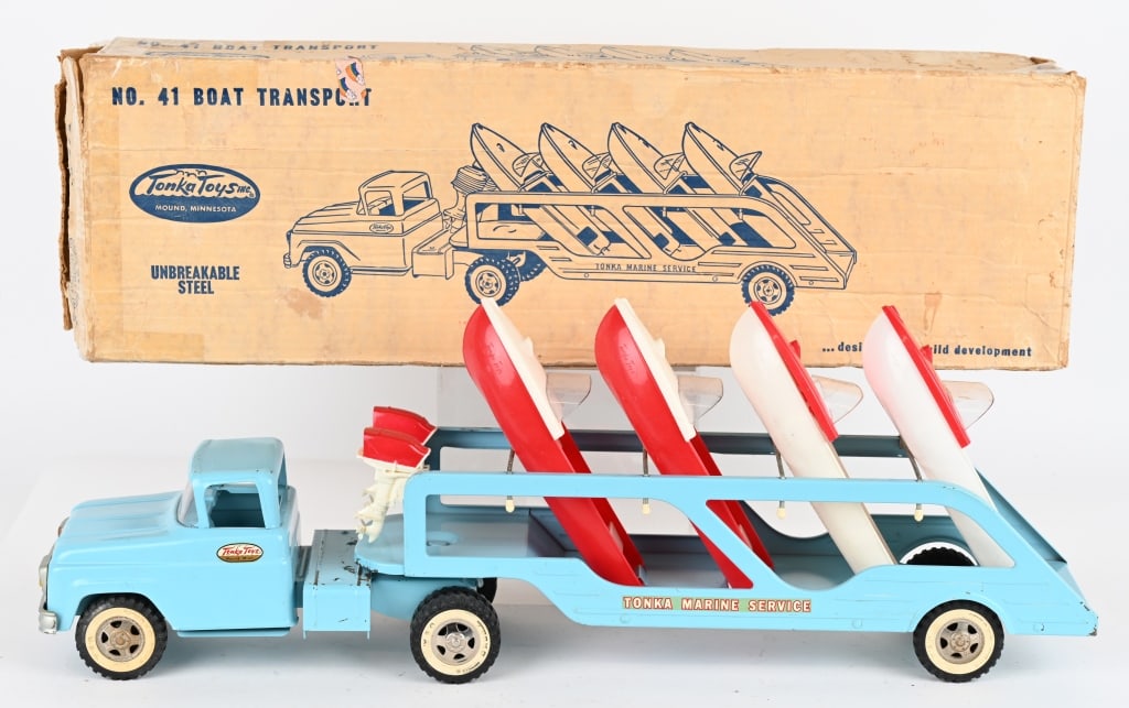1961 BOAT TRANSPORT "LIGHT BLUE" w/ BOX (1 of 8)