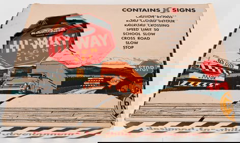 1955 TONKA HIGHWAY HI-WAY SIGN SET w/ MIB