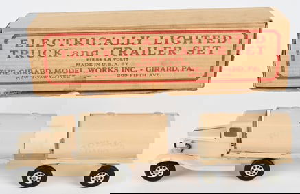 GIRARD ELECTICALLY LIGHTED DAIRY TRUCK SET w/ BOX