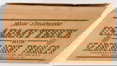 MARX US ARMY TRUCK & SEARCHLIGHT TRAILER w/ BOX