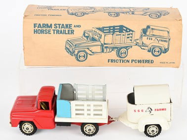 JAPAN FRICTION FARM STAKE & HORSE TRAILER W w/BOX