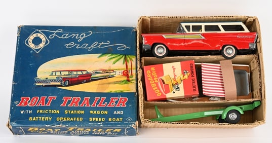 JAPAN FORD STATION WAGON & LANG CRAFT BOAT w/ BOX