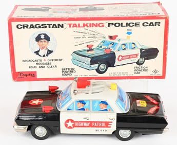 JAPAN BATTERY TALKING POLICE CAR w/ BOX