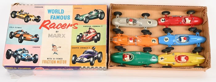 MARX FRICTION WORLD FAMOUS RACERS SET w/ BOX