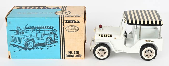1968 TONKA POLICE JEEP w/ BOX