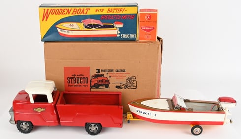 STRUCTO TRUCK CAMPER & BOAT SET w/ BOX