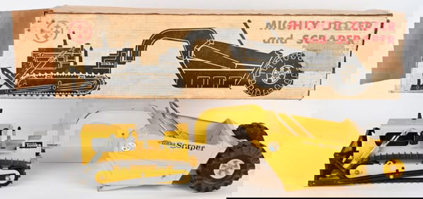 TONKA MIGHTY DOZER & SCRAPER w/ BOX