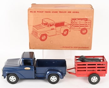 1958 TONKA PICKUP TRUCK & TRAILER w/ BOX