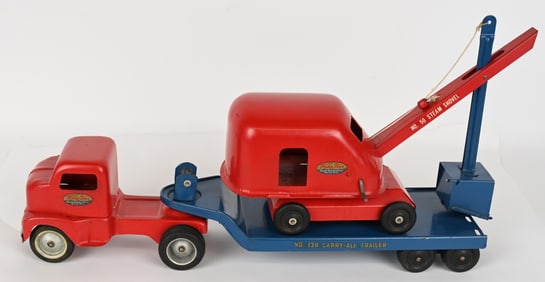 1949 TONKA CARRY ALL TRAILER & STEAM SHOVEL