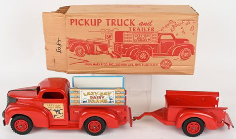 MARX LAZY DAY FARM TRUCK & TRAILER w/ BOX