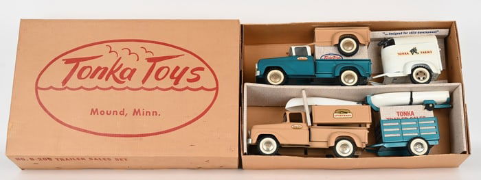 1961 TONKA TRAILER SALES SET w/ BOX