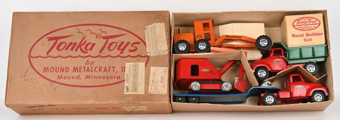 1955 TONKA ROAD BUILDER SET w/ BOX