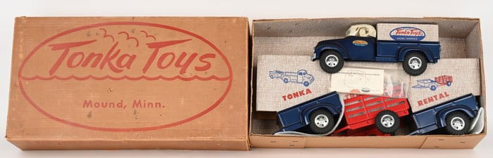 1957 TONKA TRAILER RENTAL SET MIB