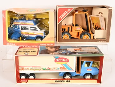 3- 1970s TONKA TOYS w/ BOXES