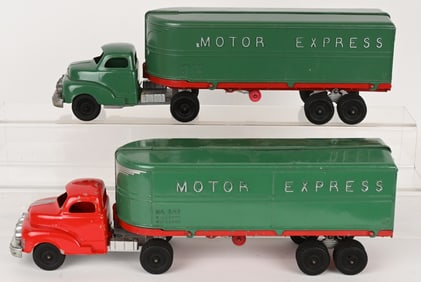 2- HUBLEY LARGE DIECAST MOTOR EXPRESS TRUCKS