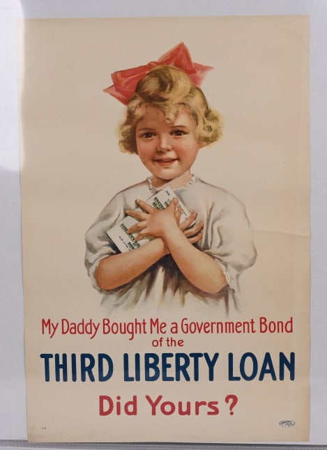 WW1 THIRD LIBERTY LOAN POSTER w/ LITTLE GIRL WWI (1 of 2)