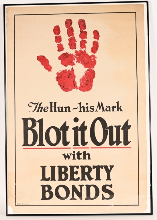 WW1 US POSTER THE HUN HIS MARK LIBERTY BOND POSTER (1 of 3)