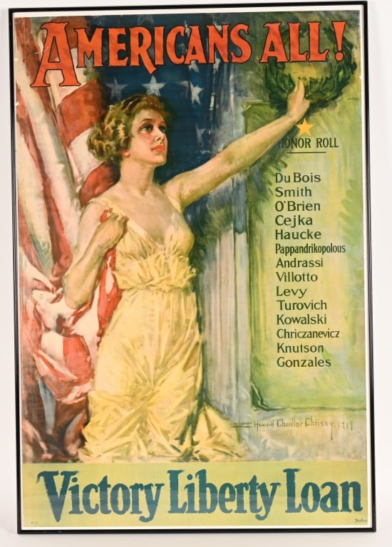 WWI AMERICANS ALL VICTORY LIBERTY LOAN POSTER WW1 (1 of 3)