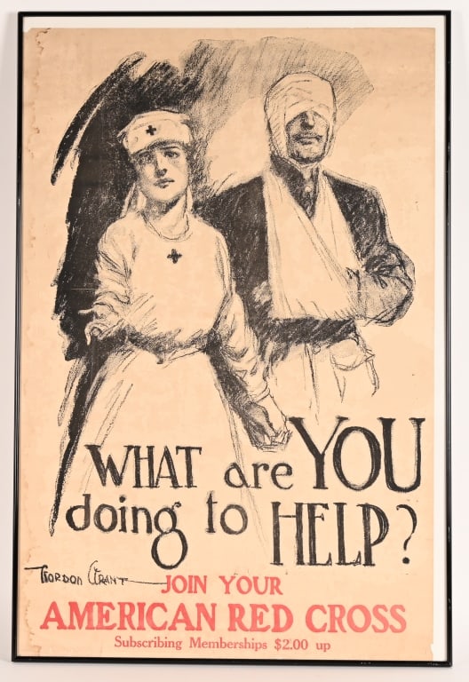 WW1 WHAT ARE YOU DOING TO HELP? RED CROSS POSTER (1 of 3)