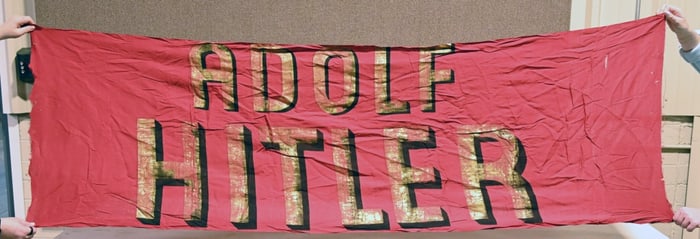 ADOLF HITLER BANNER FLOWN ON BIRTHDAY 1945 WW2