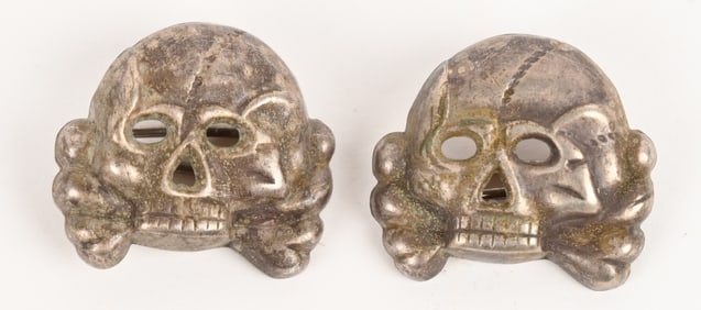 WWII NAZI GERMAN PANZER COLLAR TAB SKULLS WW2