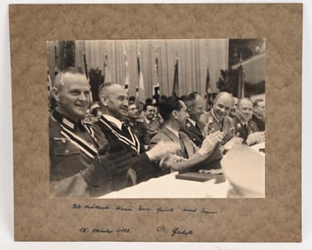 WWII NAZI GERMAN PHOTO W SIGNATURE GOEBBELS BACKE