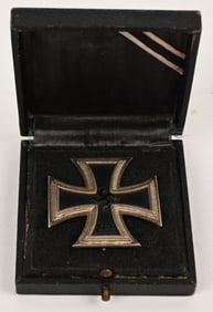 WWII NAZI GERMAN CASED 1ST CLASS IRON CROSS L/56