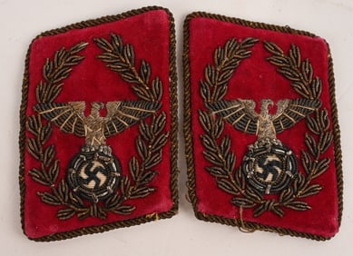 WWII NAZI GERMAN NSDAP REICHSLEITER COLLAR TABS