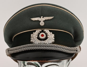 WWII NAZI GERMAN INFANTRY OFFICERS VISOR HAT WW2