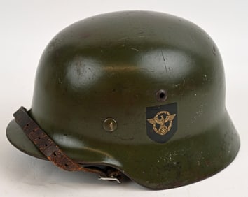 WWII NAZI GERMAN M35 DOUBLE DECAL POLIZEI HELMET