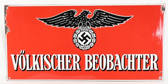 WWII NAZI GERMAN VÖLKISCHER BEOBACHTER NEWS SIGN