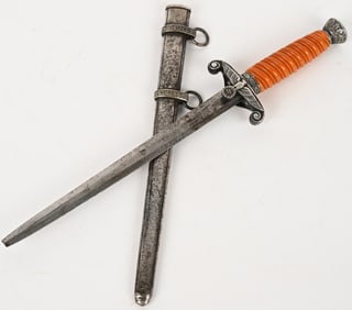 WWII NAZI GERMAN OFFICERS DAGGER TIPPED BLADE WW2