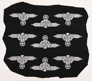 WWII NAZI GERMAN WAFFEN SS SLEEVE EAGLE LOT OF 9