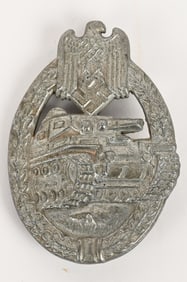 WWII NAZI GERMAN PANZER ASSAULT BADGE IN SILVER