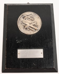 WWII NAZI GERMAN LUFTWAFFE BIPLANE AWARD PLAQUE