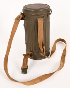 WWII NAZI M38 GASMASK CANISTER POLICE UNIT MARKED