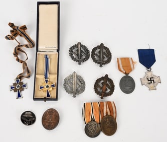 WWII NAZI GERMAN MEDAL & BADGE LOT NSDAP SA WW2