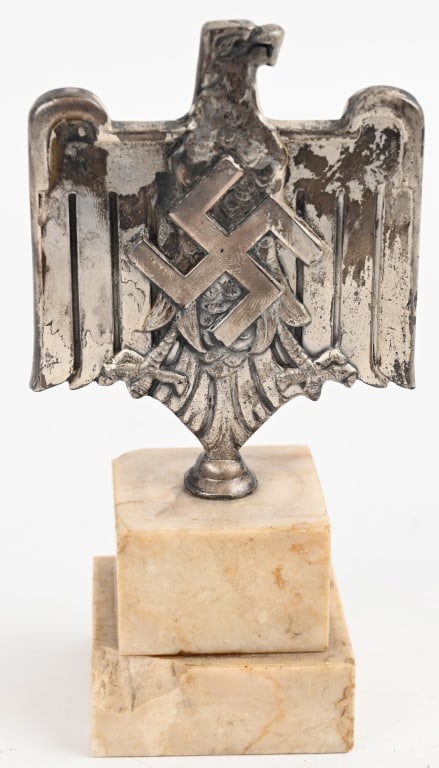 WWII NAZI GERMAN DRL SPORTS DESK ORNAMENT WW2: DRL sports desk ornament measuring 5 inches tall X 2 1/4 wide. Made from nickle/silver plated alloy. Nice example The DRL "Deutschen Reichsbundes für Leibesübungen" (German State-league for