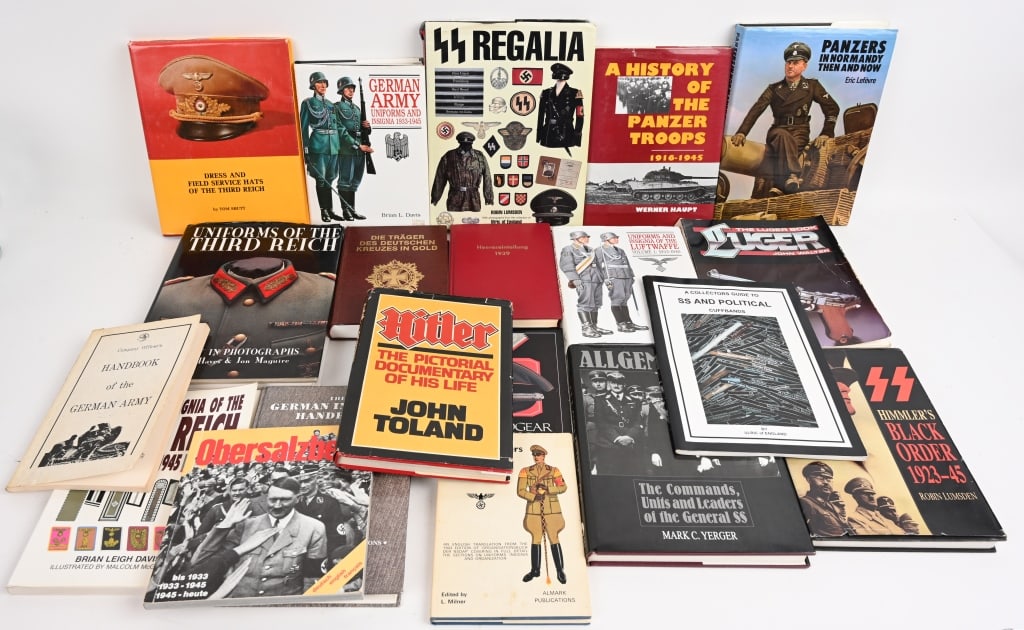 WWII NAZI GERMAN REFERENCE BOOK LOT ARMY SA NSDAP: Lot of WWII Nazi German Reference Books to include 1) Political Leaders of the NSDAP by L. Milner 2) Handbook of the German Army 3) A Collectors Guide To SS And Political Cuffbands by Ulric of England