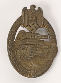 WWII NAZI GERMAN PANZER ASSAULT BADGE IN BRONZE