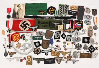 WWII NAZI GERMAN INSIGNIA PATCHES & BADGE LOT REPO