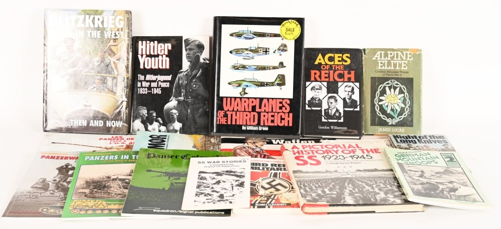 WWII NAZI GERMAN REFERENCE BOOK LOT ARMY SS NSDAP: WWII German Reference book lot to include 1) Waffen SS its Divisional Insignia by C. Beadle & Theodor Hartmann 2) Das Kreuz Autographs and Photographs of Knight's Cross Recipients 3) Field Uniforms of