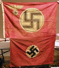 WWII NAZI GERMAN NSDAP FLAG LOT STATE SERVICE WW2