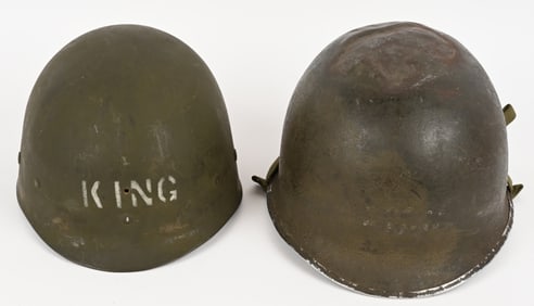 WWII NAMED M1 COMBAT HELMET W LINER WW2