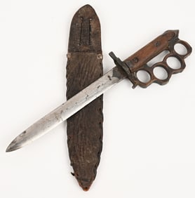 WWII THEATER MADE KNUCKLE KNIFE MADE FROM BAYONET