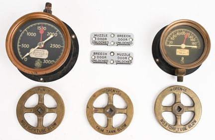 WWII US GAUGE LOT OF USS CERO FROM TORPEDO ROOM