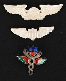 WWII US CBI THEATER MADE PILOT WINGS & INSIGNIA